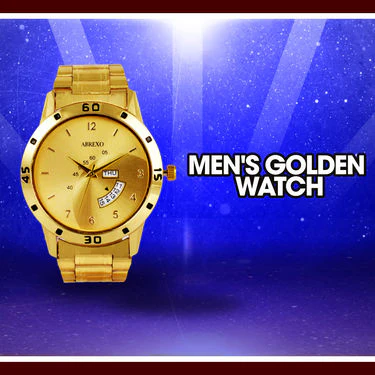 Men's Golden Watch with Golden Chain (MGWC1) - Image 3