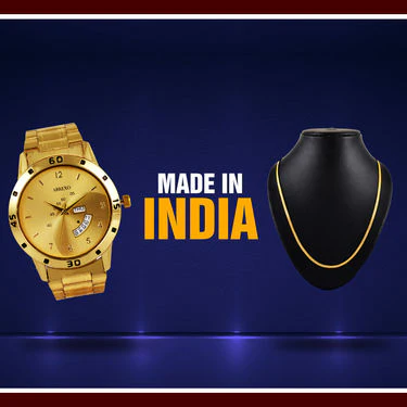 Men's Golden Watch with Golden Chain (MGWC1) - Image 5