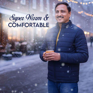 Mens Solid Puffer Jacket For Heavy Winters (MPJ3) - Image 2