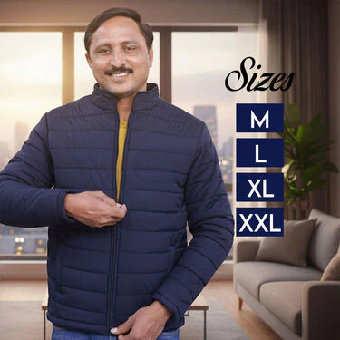 Mens Solid Puffer Jacket For Heavy Winters (MPJ3) - Image 3