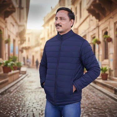 Mens Solid Puffer Jacket For Heavy Winters (MPJ3) - Image 5