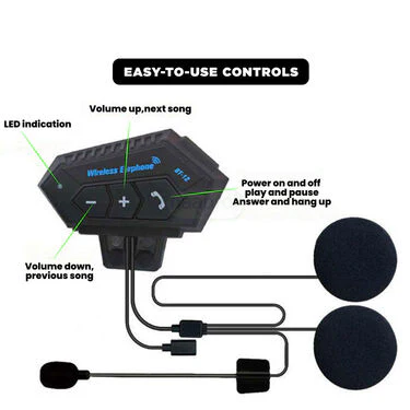 Motorcycle Helmet Wireless Dual Earphone On-Ear Helmet Bluetooth Calling And Music With Mic (MHWB) - Image 6