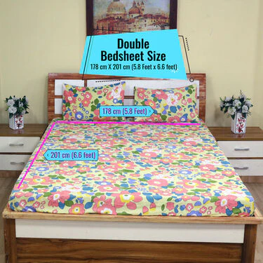 Multi Floral Fitted Double Bed sheet with 2 Pillow Covers (DBS19) - Image 3