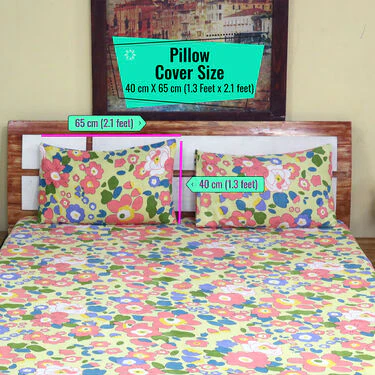Multi Floral Fitted Double Bed sheet with 2 Pillow Covers (DBS19) - Image 4