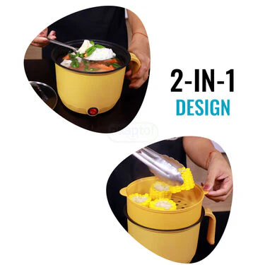 Multipurpose Electric Cooking Pot With Steamer (EFM13) - Image 4