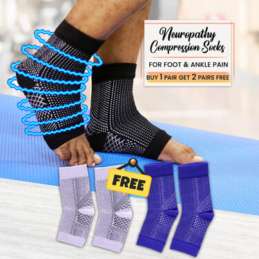 Neuropathy Compression Socks For Foot And Ankle Pain Buy 1 Pair Get 2 Pair Free (NCS03) - Image 2