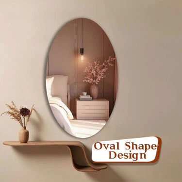 Oval Shape Mirror Wall Sticker (MWS3) - Image 5