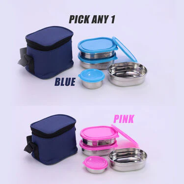 Oval Shaped Steel Lunch Box With Insulated Bag (OSLB) - Image 2