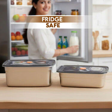 Pack of 2 Stainless Steel Microwavable Container With Airtight Lid (2SMC1) - Image 5