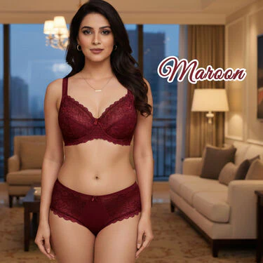 Pack of 3 Elegant Designer Lace Bra And Panty Set (3BP3) - Image 7