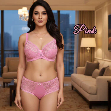 Pack of 3 Elegant Designer Lace Bra And Panty Set (3BP3) - Image 8