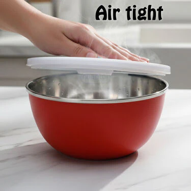 Pack of 3 Microwaveable Stainless Steel Bowl Set With Airtight Lids (3MB2) - Image 5