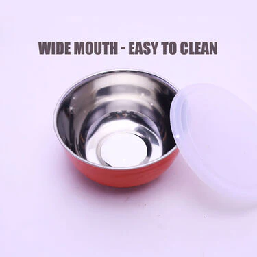 Pack of 3 Stainless Steel Bowl Set With Airtight Lids (3MB1) - Image 3