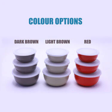 Pack of 3 Stainless Steel Bowl Set With Airtight Lids (3MB1) - Image 7