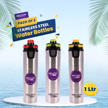 Pack of 3 Stainless Steel Water Bottle (3B8) - Image 2