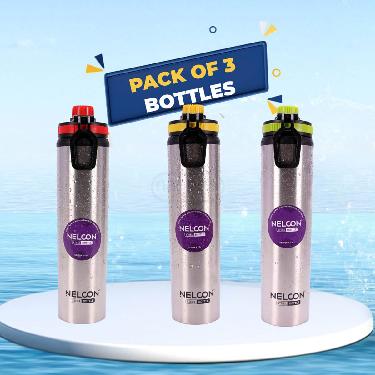 Pack of 3 Stainless Steel Water Bottle (3B8) - Image 6