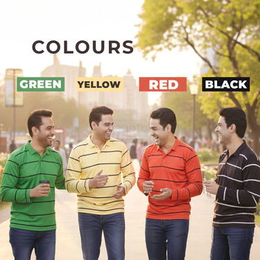 Pack of 4 Stripe Printed Collar Neck  Full Sleeves T-shirts (4PTF3) - Image 2