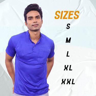Pack Of 5 Chinese Collar T-Shirt With Pocket (5PT22) - Image 4