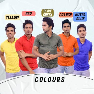 Pack Of 5 Chinese Collar T-Shirt With Pocket (5PT22) - Image 5