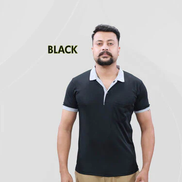 Pack of 5 Collar T-Shirts With Pocket And Free Stylish Golden Trimmer (5MTGT2) - Image 5