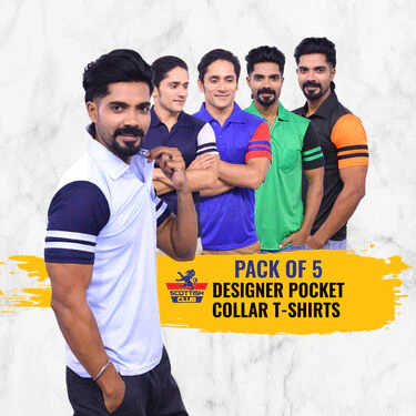 Pack Of 5 Designer Collar T-Shirts (5PT19) - Image 2