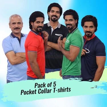 Pack of 5 Pocket Collar T-Shirts (5PT21) - Image 3