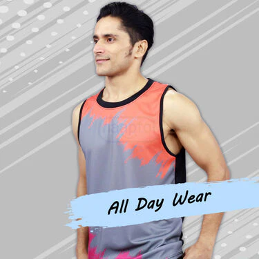 Pack of 5 Sleeveless Printed Vests For Men (5SL10) - Image 6