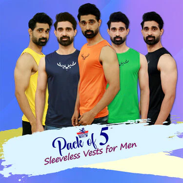 Pack Of 5 Sleeveless Vests For Men (5SL6) - Image 2