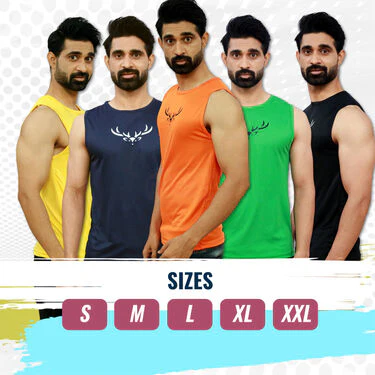 Pack Of 5 Sleeveless Vests For Men (5SL6) - Image 3