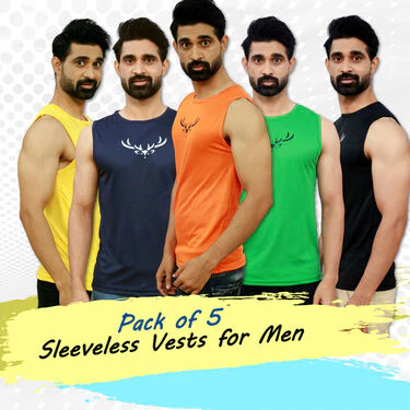 Pack Of 5 Sleeveless Vests For Men (5SL6) - Image 5