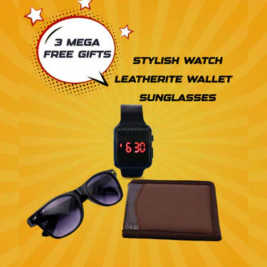 Pack Of 5 Summer Cool Collar T-Shirts With Pocket + FREE Stylish Watch + Leatherite Wallet + Sunglasses (5PTW6) - Image 4