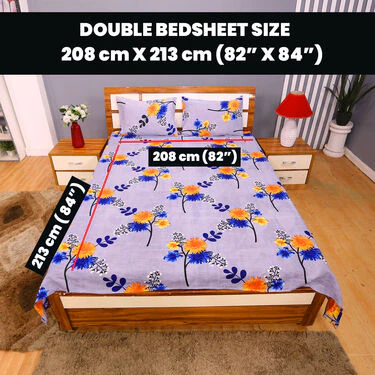 Pack of 7 Beautiful Home Double Bedsheets Set with 2 Blankets (7BS2FB) - Image 11