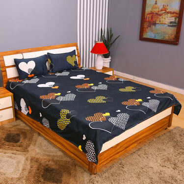 Pack of 7 Beautiful Home Double Bedsheets Set with 2 Blankets (7BS2FB) - Image 8