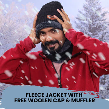 Pick Any 1 Fleece Jacket With Wollen Cap And Muffler Free (1FJ15) - Image 6
