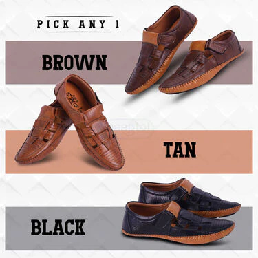 Pick Anyone Leatherite Sandal + Free 2 Pair Socks + Watch + Wallet (SDC9) - Image 2