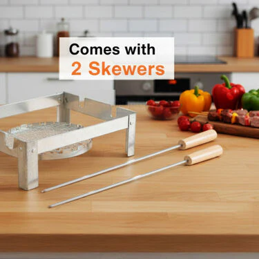 Portable Folding Barbeque Gas Grill + 2 BBQ Skewers (1BGG1) - Image 3