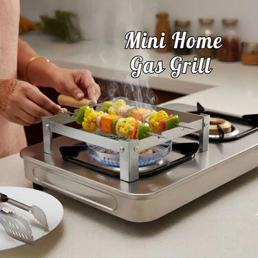 Portable Folding Barbeque Gas Grill + 2 BBQ Skewers (1BGG1) - Image 4