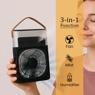 Portable Mist Fan With Air Cooling Effect & Colorful Lights (EF22) - Image 3