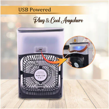 Portable Mist Fan With Air Cooling Effect & Colorful Lights (EF22) - Image 4
