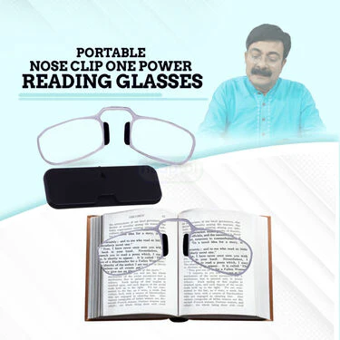 Portable Nose Clip Adaptive Power Reading Glasses (NCORG16) - Image 2