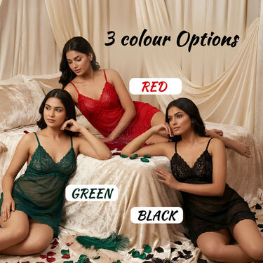 Premium Lace Babydoll Nightwear Set (BDN3) - Image 4