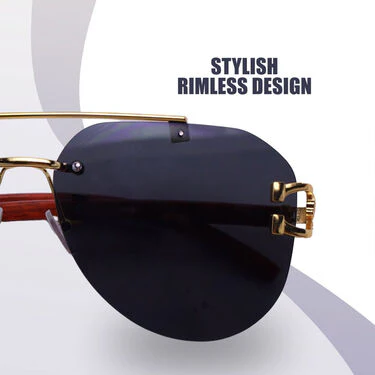 Premium Rimless Aviator Sunglasses (ASG2) - Image 3