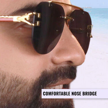 Premium Rimless Aviator Sunglasses (ASG2) - Image 5