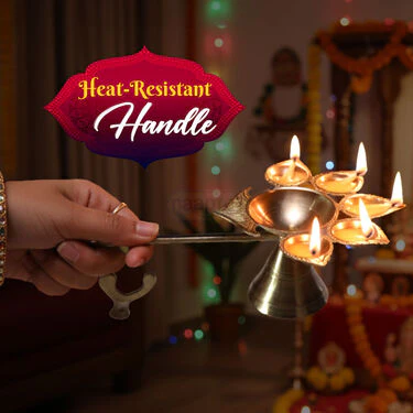 Pure Brass Panchdeep Aarti Diya (1PAD1) - Image 3