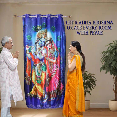 Radha Krishna Printed 3D Curtain (CU6) - Image 3