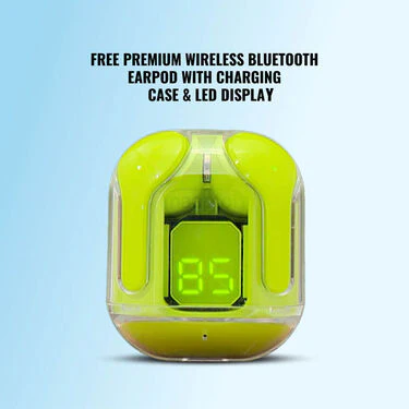 Rechargeable Mens Golden Hair Trimmer + FREE Premium Wireless Bluetooth Earpod with Charging case and LED display (PMT1WP2) - Image 2