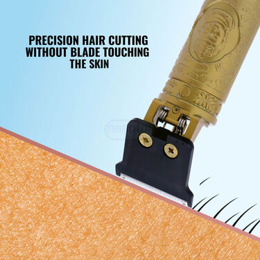 Rechargeable Mens Golden Hair Trimmer + FREE Premium Wireless Bluetooth Earpod with Charging case and LED display (PMT1WP2) - Image 4