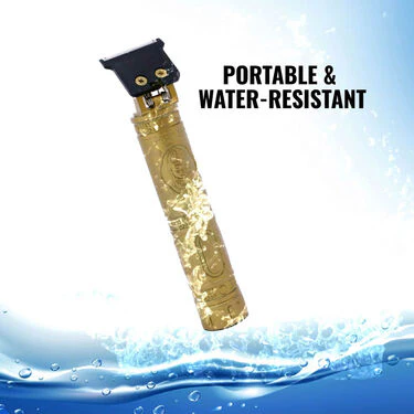 Rechargeable Mens Golden Hair Trimmer + FREE Premium Wireless Bluetooth Earpod with Charging case and LED display (PMT1WP2) - Image 6