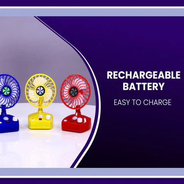 Rechargeable Portable Fan with LED Light (IF2) - Image 7