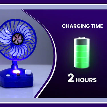 Rechargeable Portable Fan with LED Light (IF2) - Image 9